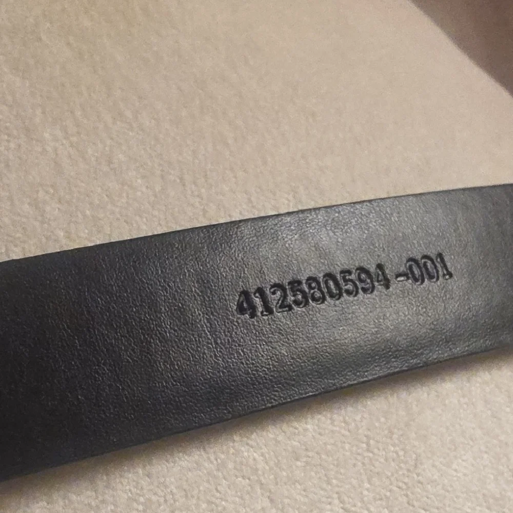 Lauren Ralph Lauren Full Grain Leather Black Belt with Silver Hook Buckle M